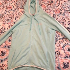 Victoria Secret PINK light blue zip up sweatshirt